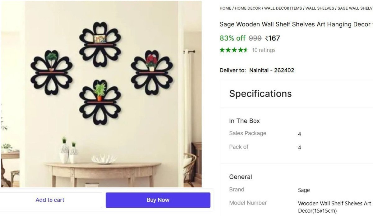 Wooden Wall Shelf Shelves (4) 167