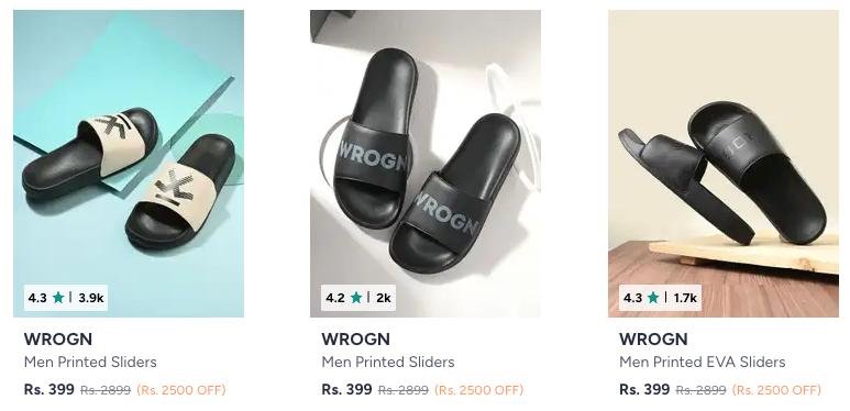 Up To 86 On Wrogn Men S Sliders
