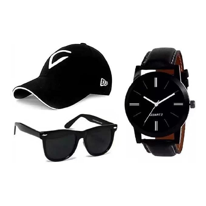 Steal Dealmen Stylish Cap Watch Sunglasses Co