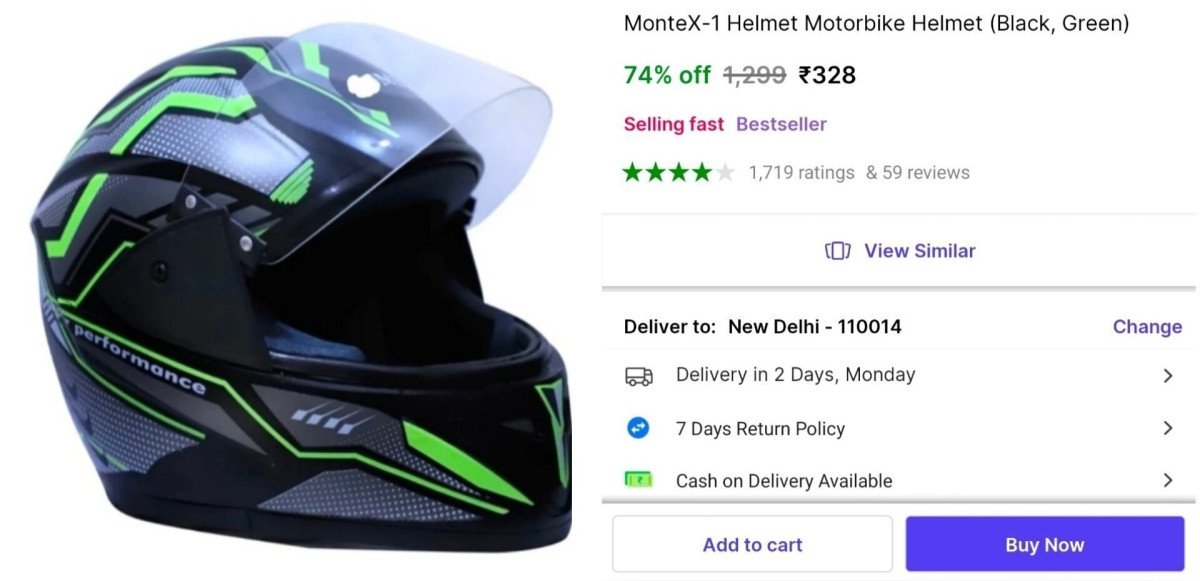 Motorbike Helmet At 328