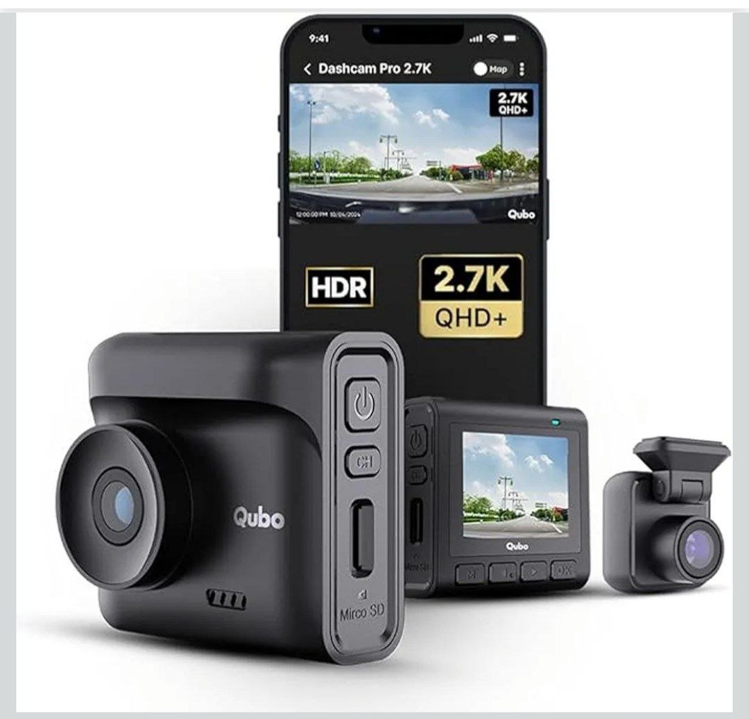Qubo Car Dashcam Pro 2 7k Dual Channel Hero Group Nightpulse Vision 5mp Qhd