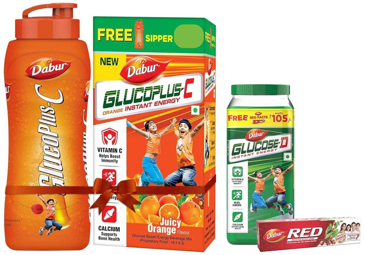 Dabur Gluco Plus C Orange - 1 Kg ( Sipper With Pack) 380