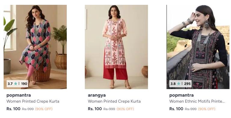 90 On Popmantra Women S Kurtas