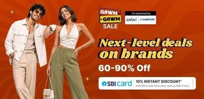 Flipkart Grwm Sale 90 On Branded Clothing Bank Offers Link Top Brands Men S 1 Men S 2 Women S 1 Women S 2 Footwear Accessories Watches Luggage