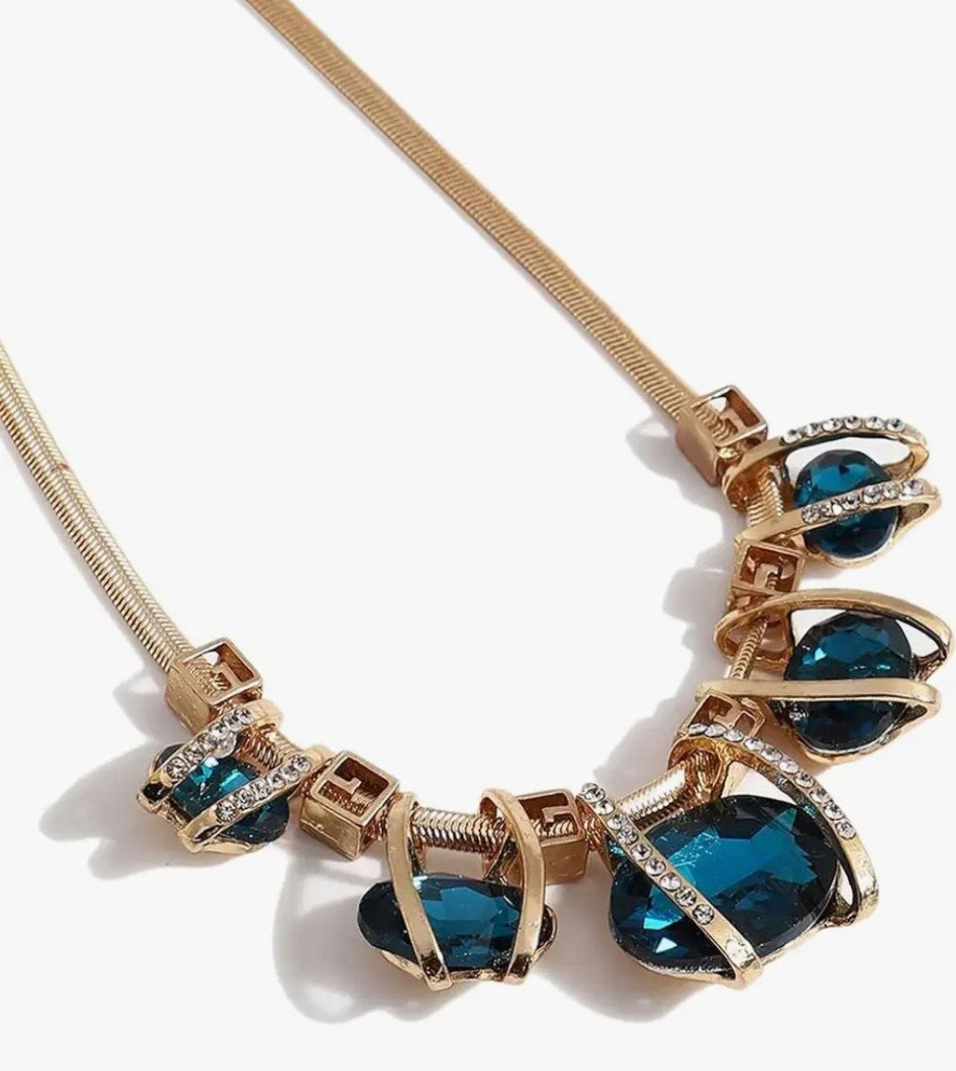 Amazon Diva Fashion Latest Stylish Designer Fancy Crystal Pendant Chain Necklace 281