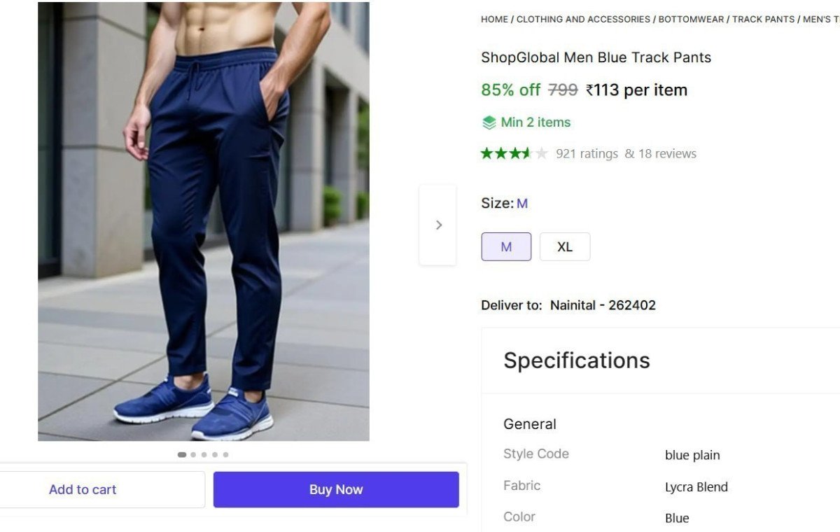 Men Blue Track Pants 113 Min Buy - 2