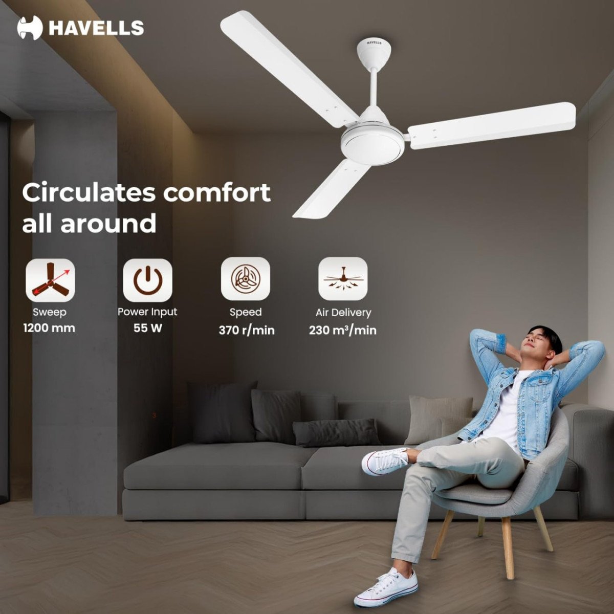 Havells Mozel Xp 1200mm Ceiling Fan 1699