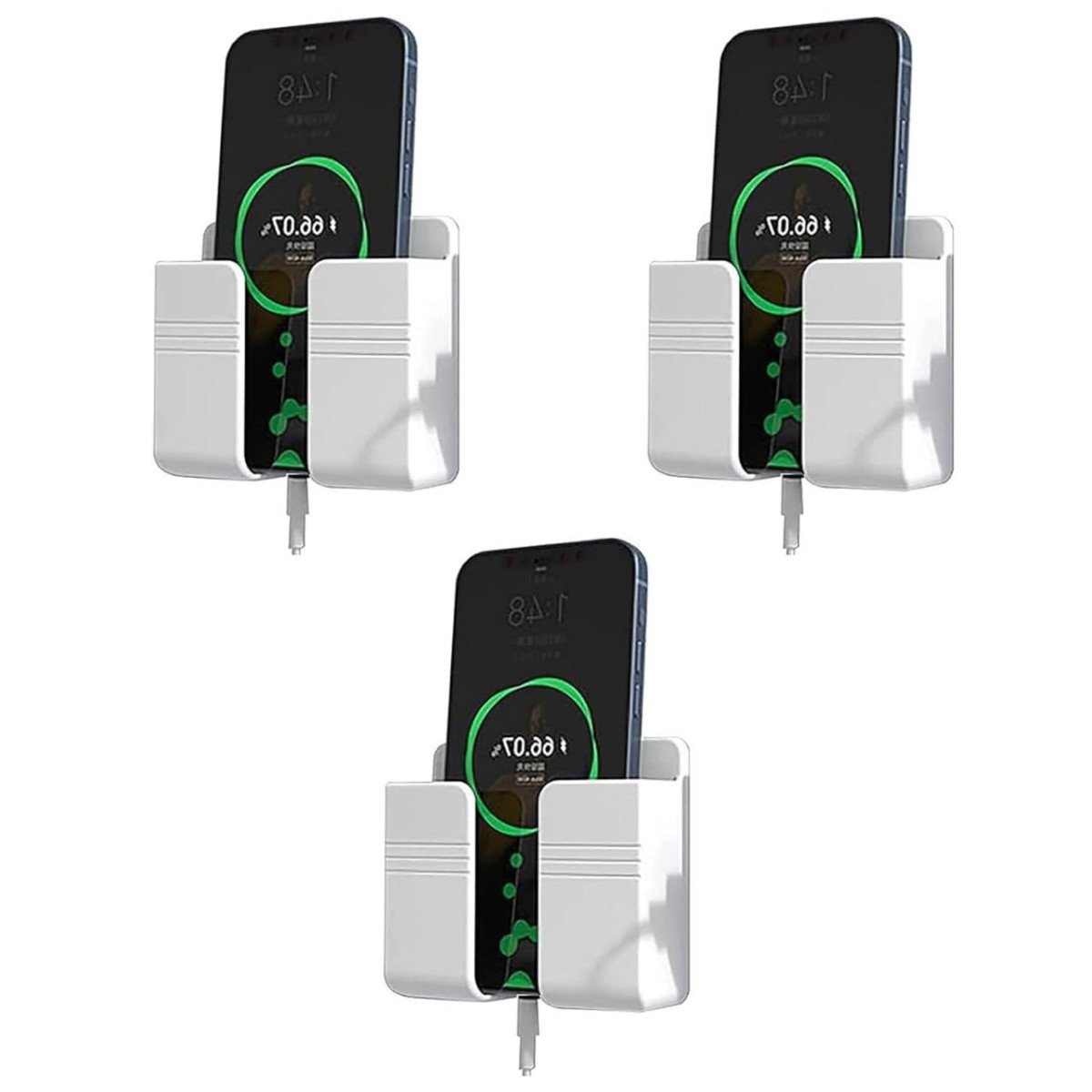 Prolet Wall Mounted Mobile Holder Storage Case For Remote (white-p3 Pack Of 3) 149