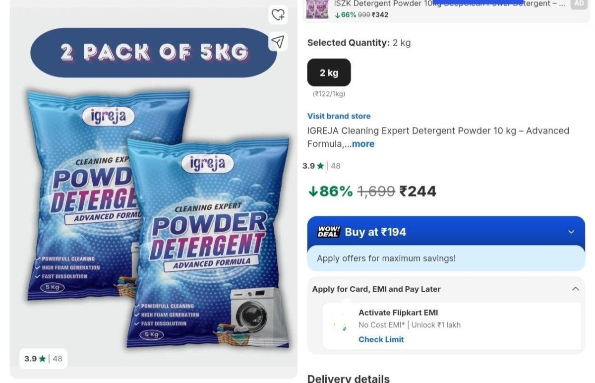 Loottt Fasttt Detergent Powder 10kgonly 244 Strong Stain Removal Deep Cleaning Power Family Size Value Packbuy Now Buy Max Quantity