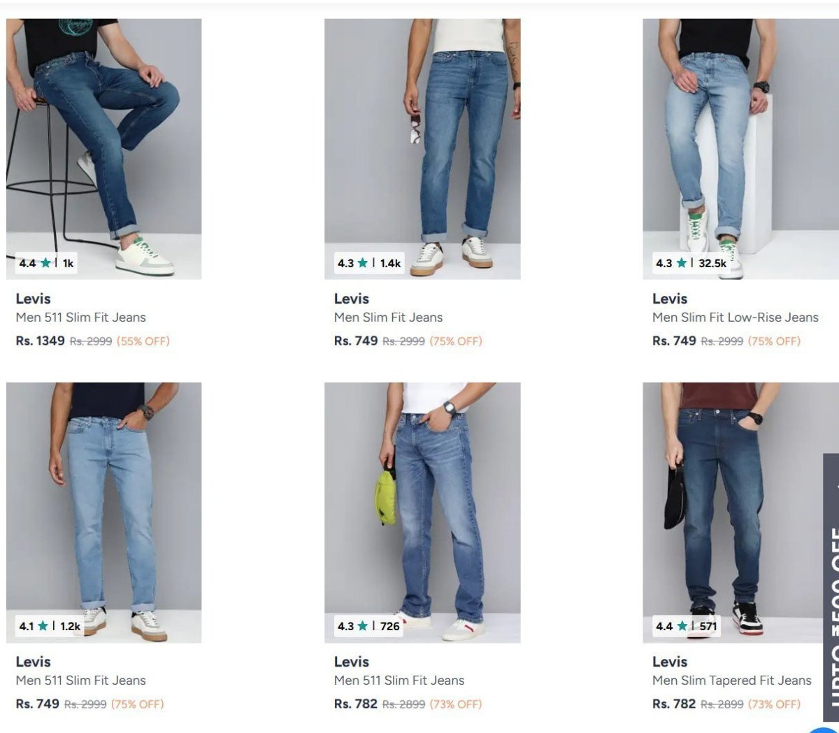 Looootmyntra 75 - Levis Men S Jean S Starts At 798