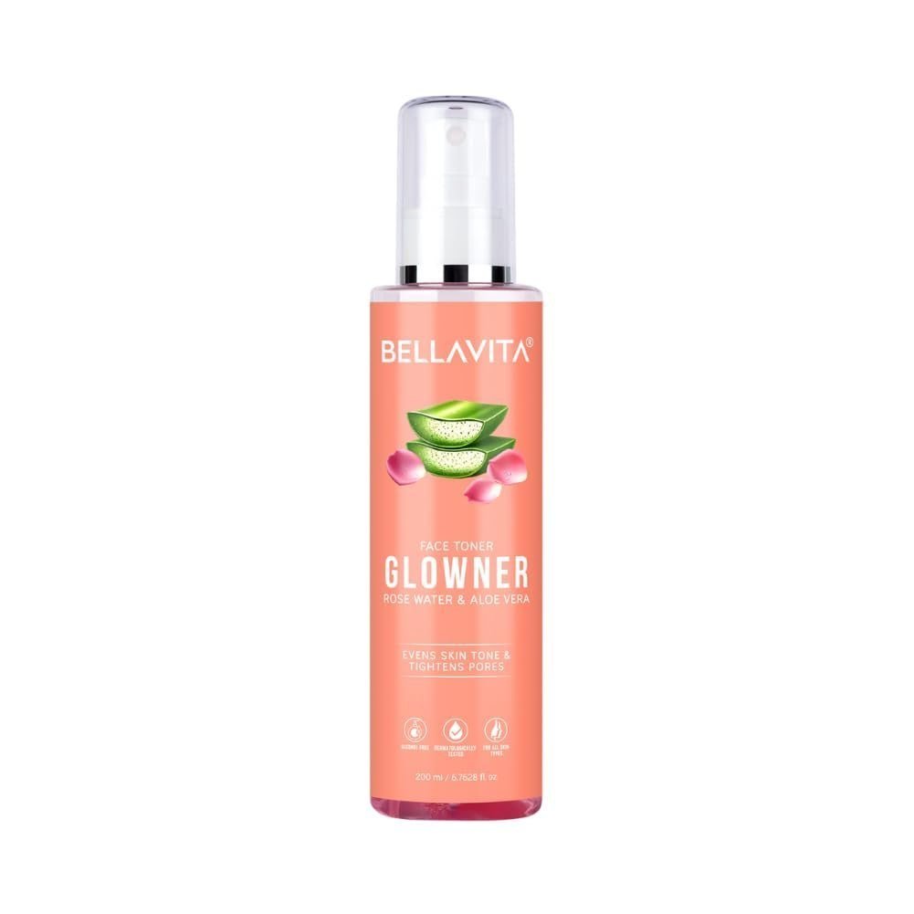 Bella Vita Organic Glowner Face Toner Alcohol Rose Water 200ml 118