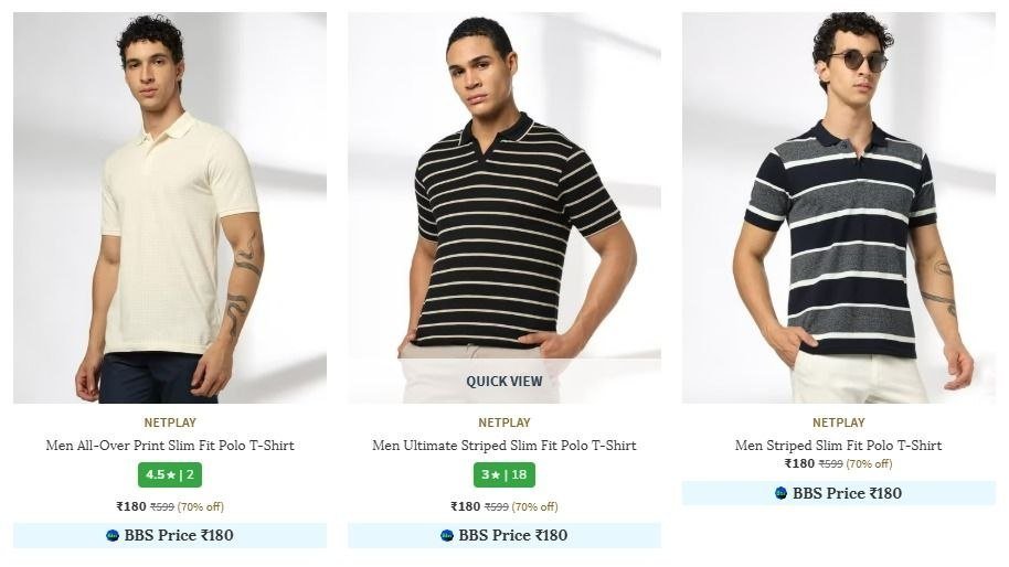 Ajio 80 On On Netplay Clothingpolo T-shirts Shirts