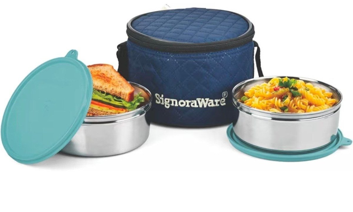 Grab Signoraware Stainless Steel Container Set Of 2 319