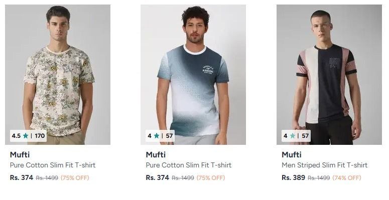 75 On Mufti Clothingt-shirts Shirts Jeans Trousers Shorts Sweatshirts Jackets