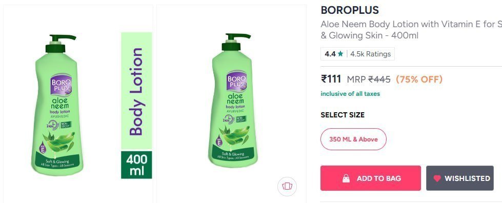 Boroplus Aloe Neem Body Lotion - 400ml 111