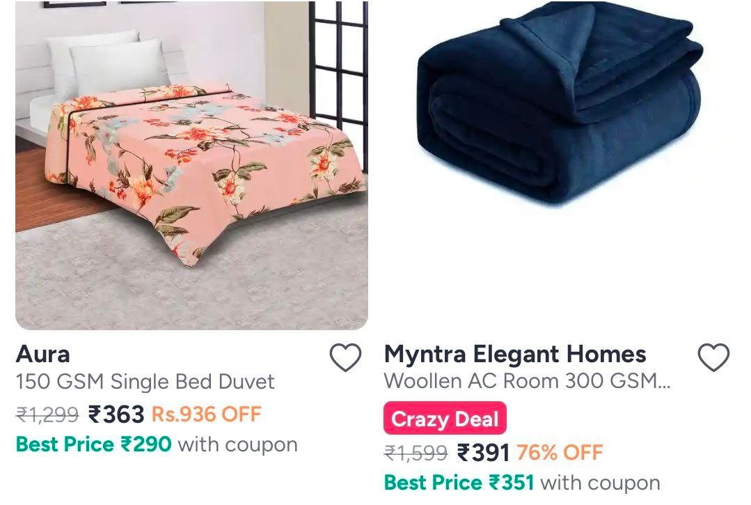 Myntra Blankets Blankets Quilts And Dohars Starting At 363 - Additional Couponblackout Curtains Starting At 379 - Additional Couponcurtains Starting 164 - Additional