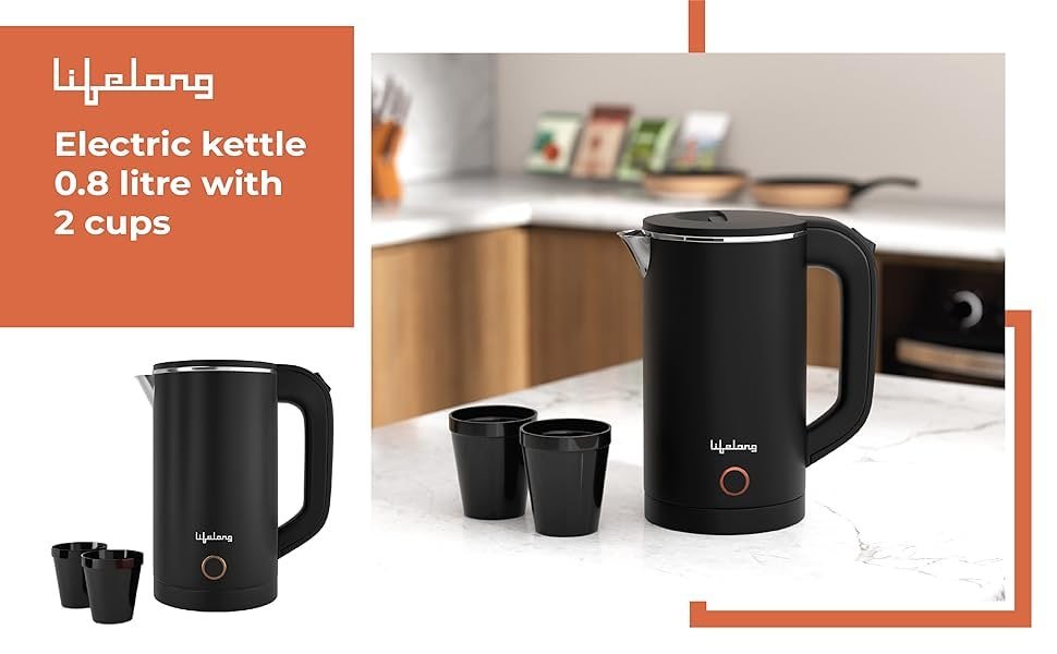 Lifelong Electric Kettle 0 8 Tr With 2 Cups 600w 799