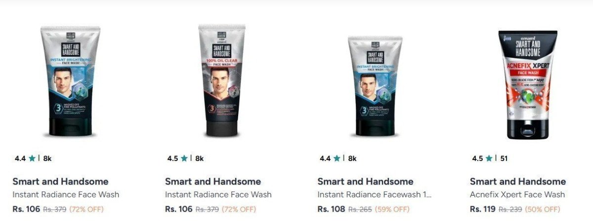 Myntra 72 Fair Handsome Facewash