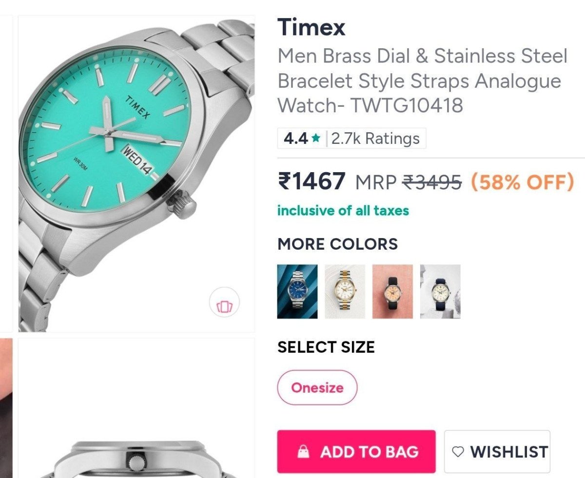 Timex Sea Green Dial Watch 1 467