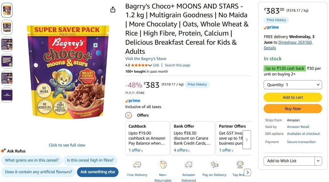 Bagrry Choco Moons And Stars - 1 2 Kg 383