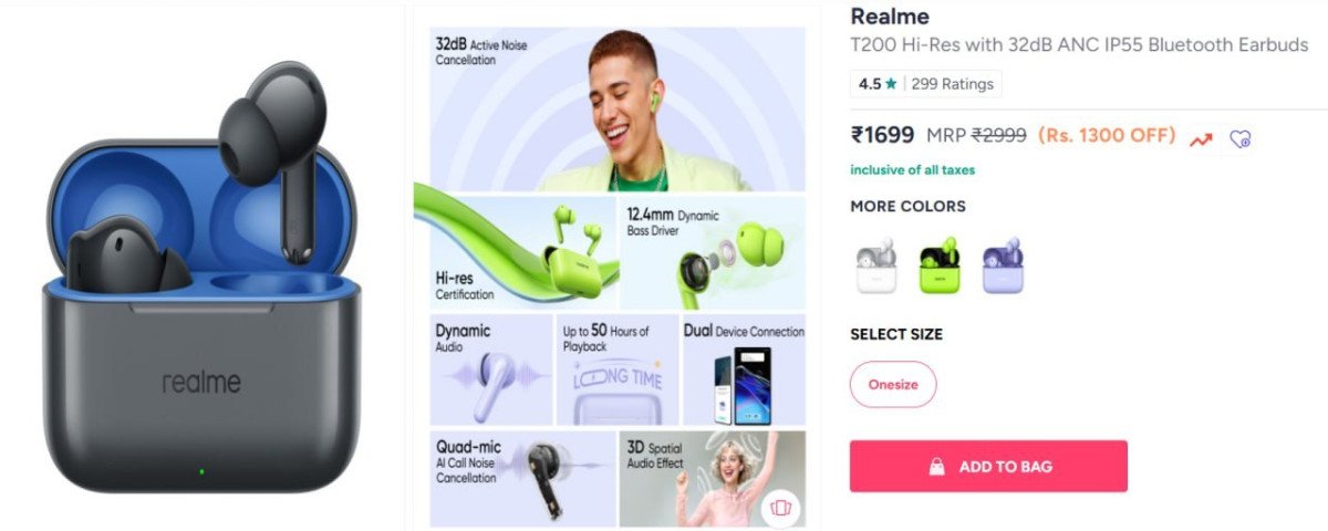 Myntra Realme T200 At Rs 1206 10 Bank Offers Use Coupon Code Eorsrm29 To Ge
