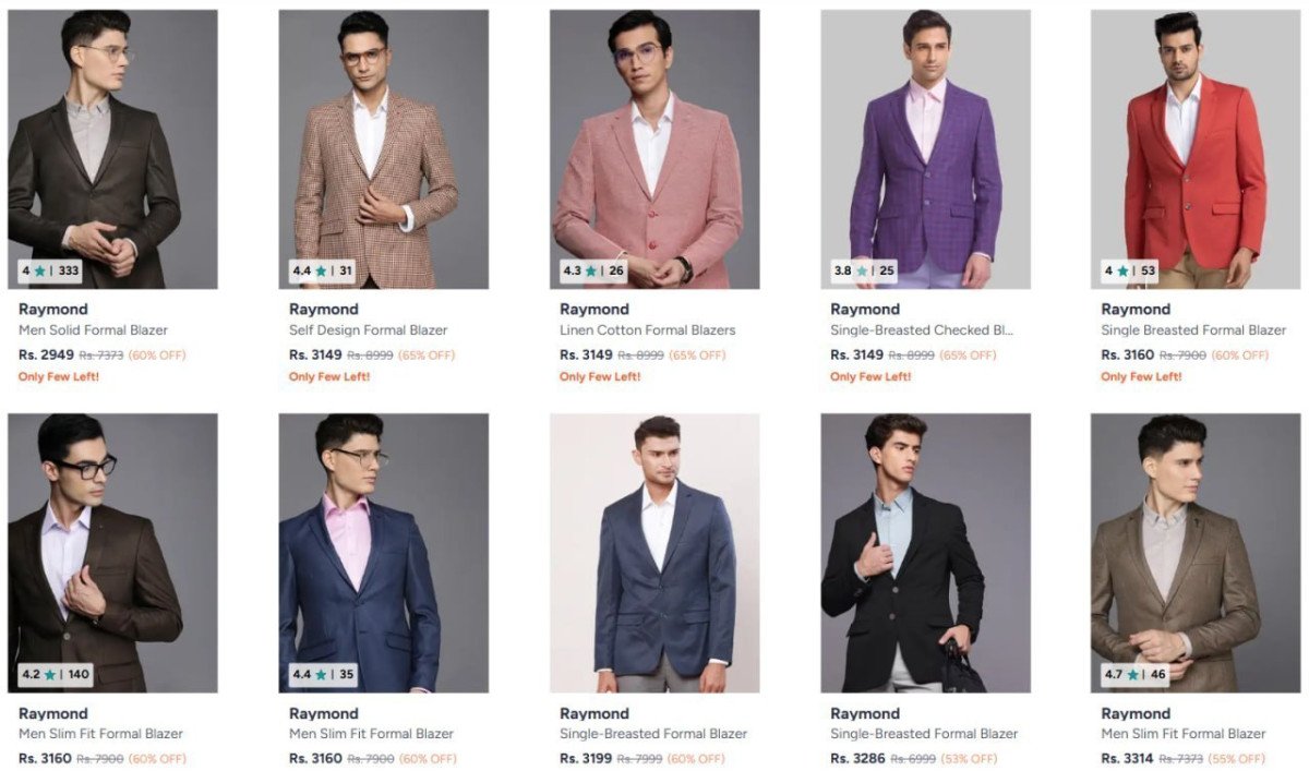 Myntra 70 On Branded Blazer Park Avenue Raymond Pe