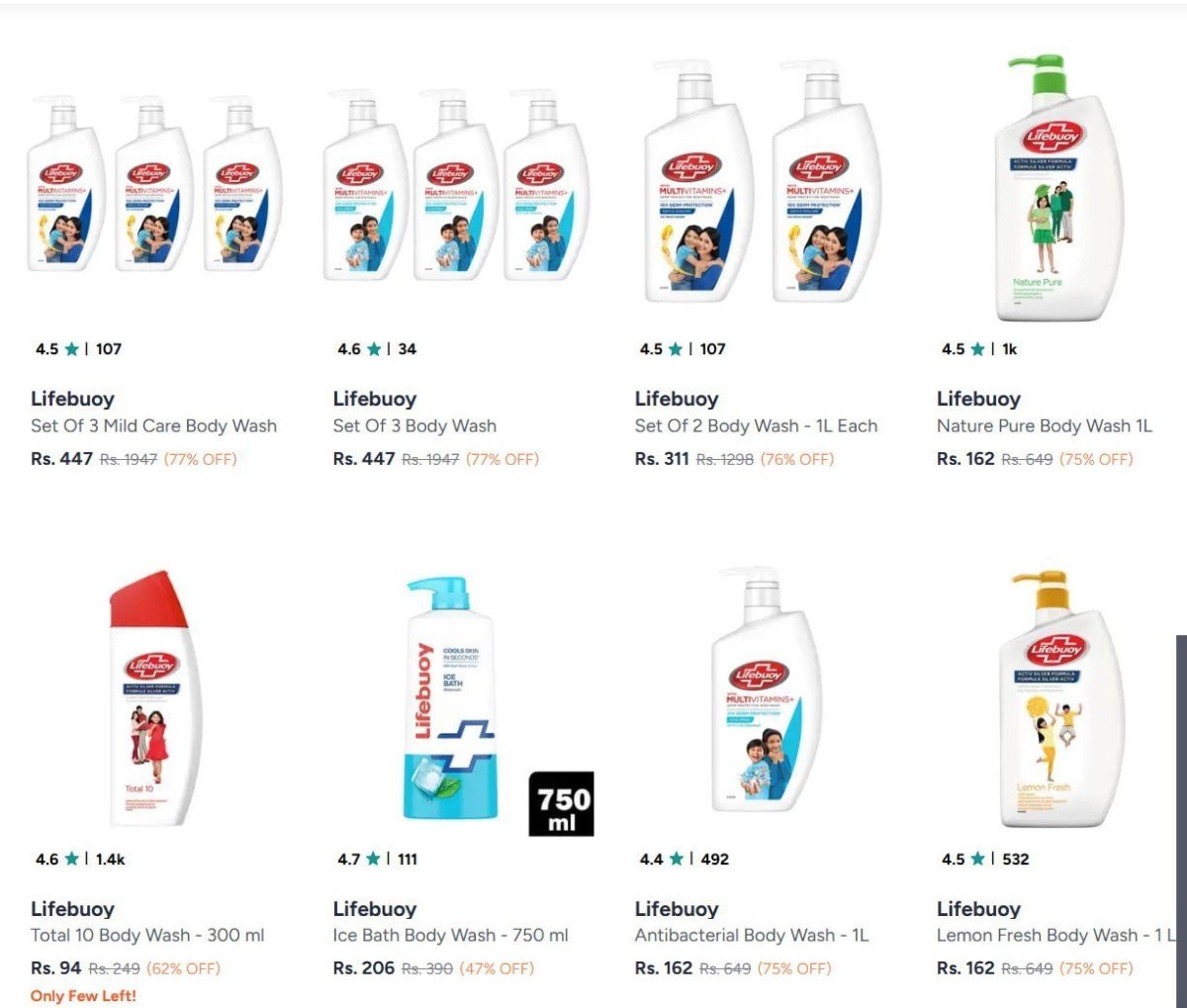 Looootmyntra Up To 77 Lifebuoy Body Wash