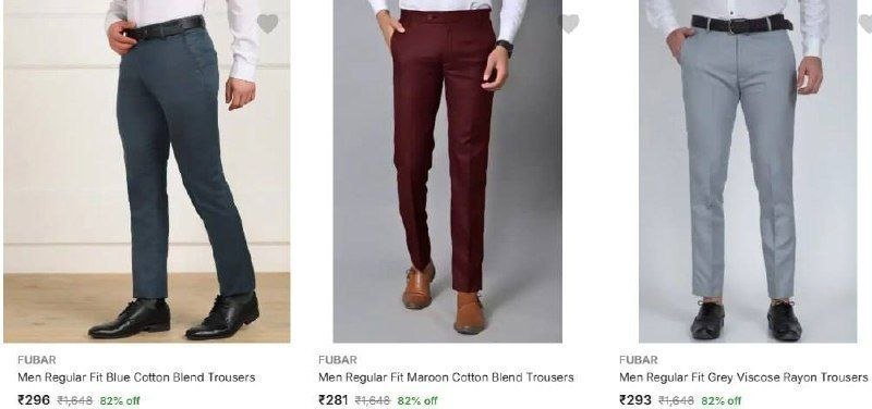 Men S Trousers From Rs 281