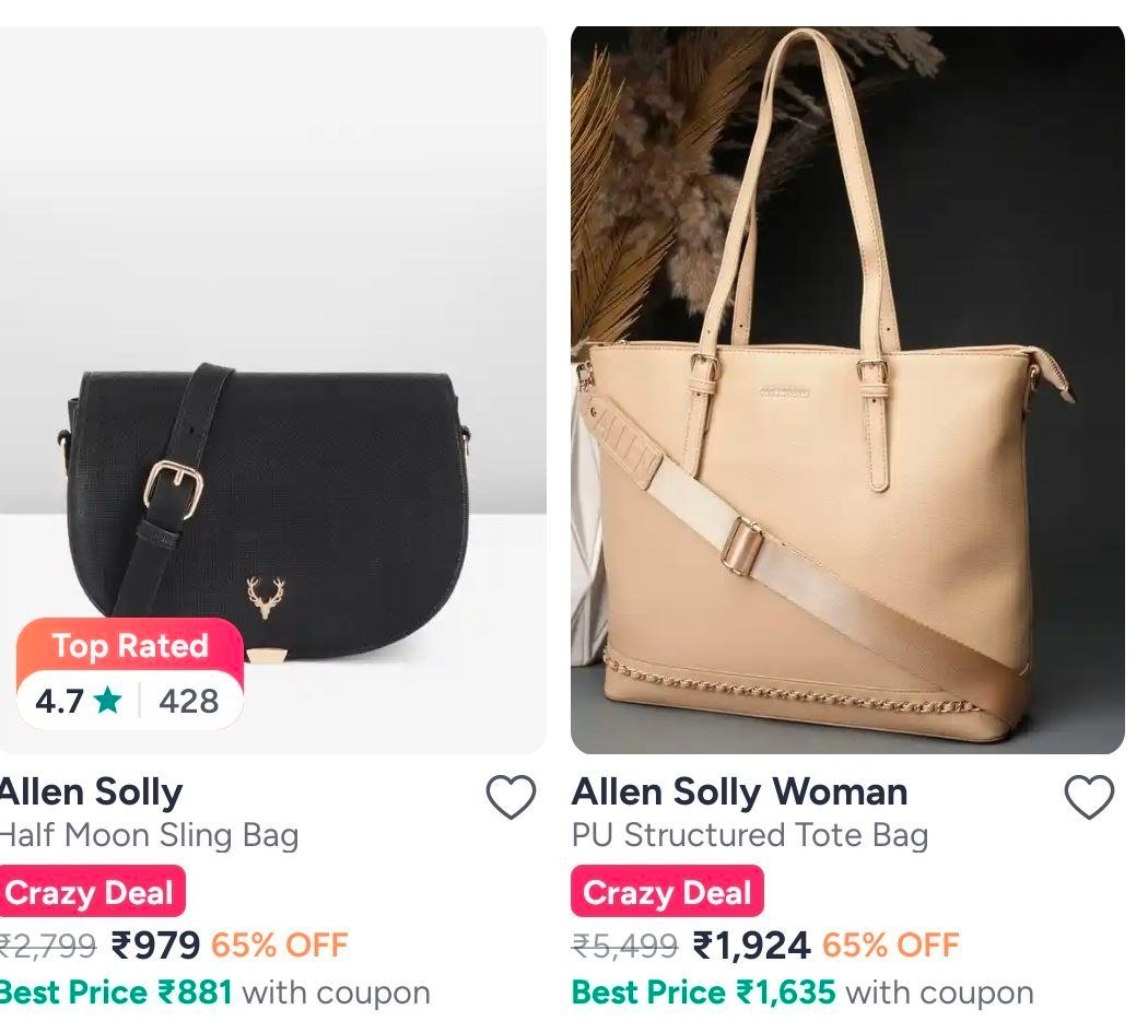 Myntra Eors Handbag Mega Sale Live Allen Soll