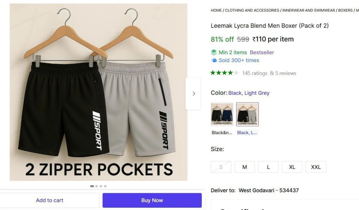Lycra Blend Men Boxer 110 Min Buy - 2