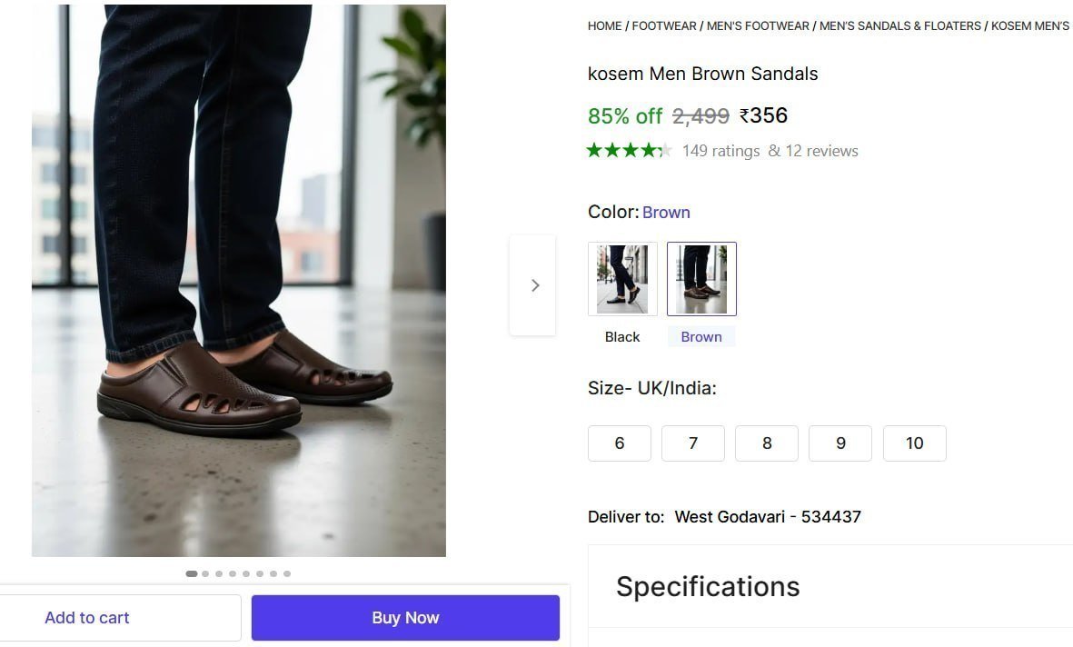 Men S Brown Sandals 356