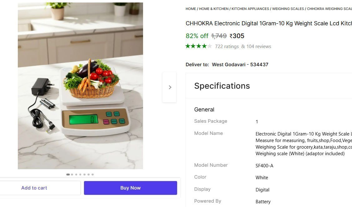 Kitchen Weight Scale Machine 305
