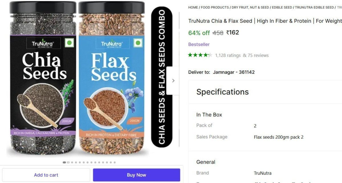 Chia Flax Seed (400 G Pack Of 2) 162