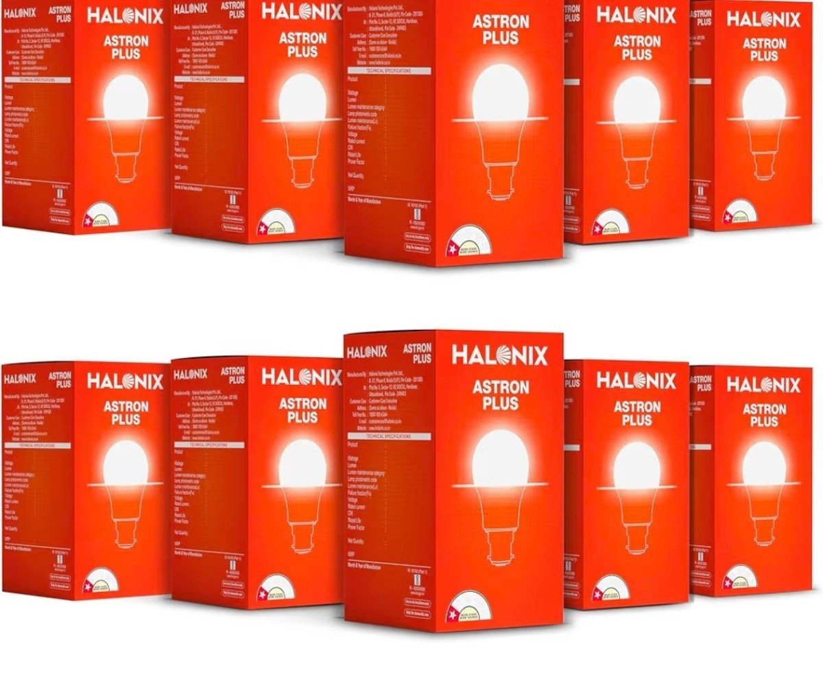 Halonix 10w B22 Led Cool Day Light Bulb Pack Of 10