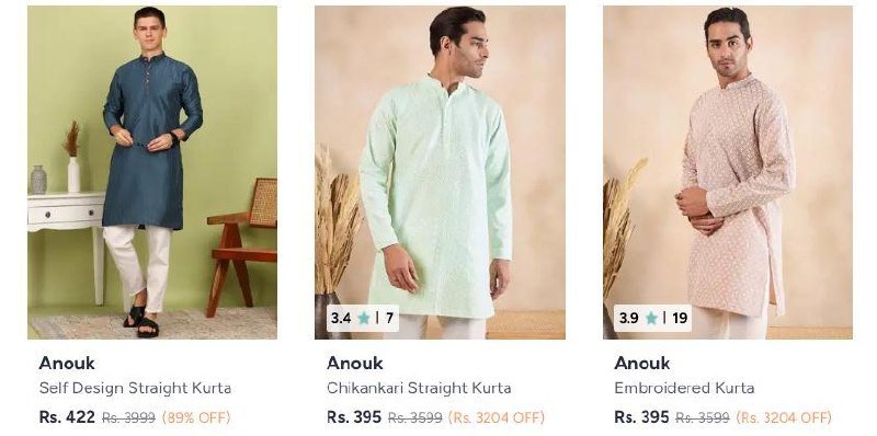 Myntra Anouk - Up To 89 On Stylish Men S Kurta