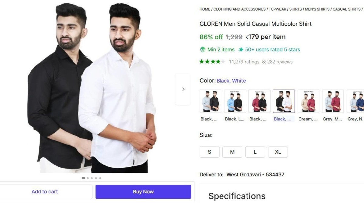 Men S Solid Casual Shirts 179 Min Buy - 2