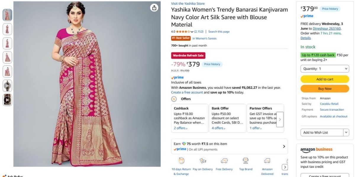 Women Trendy Banarasi Kanjivaram Saree 379