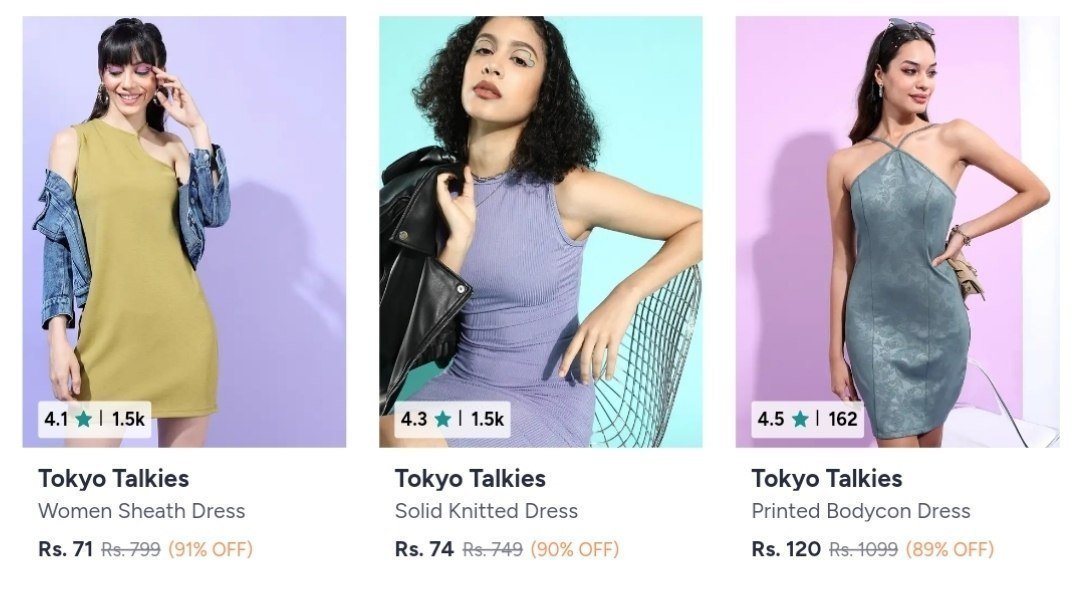 Tokyo Talkies Women Dresses Start 71 More Tshirts 