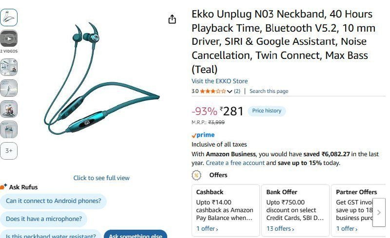 Ekko Unplug N03 Neckband 281
