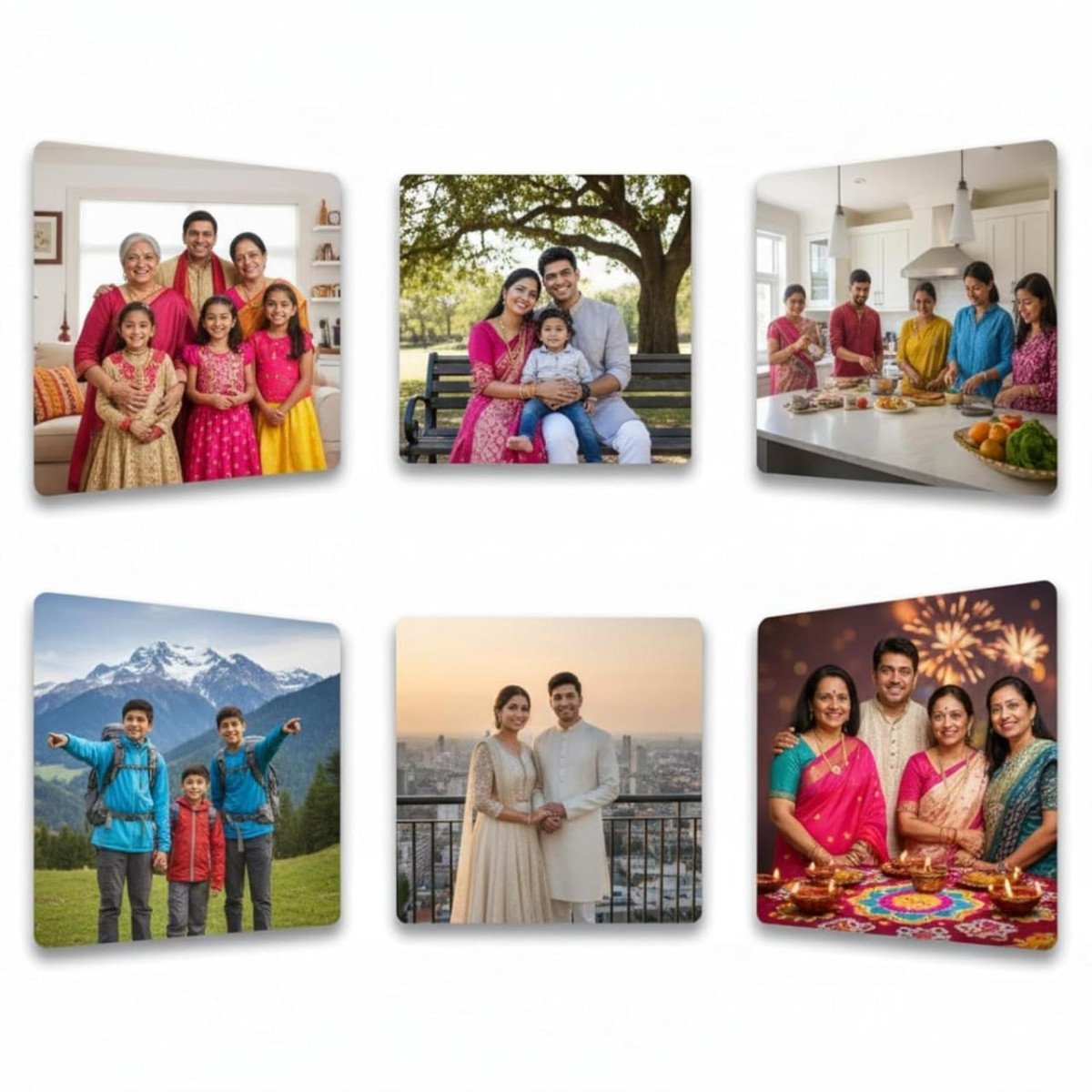 Customized Photo Fridge Magnets Set Of 6 2x2 Inch Premium Metal Picture Mag
