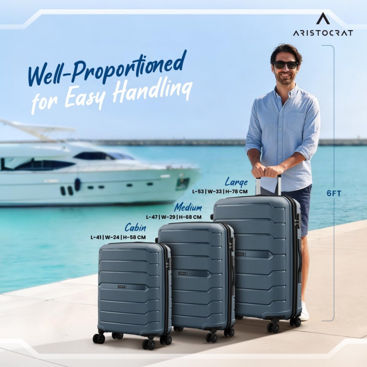 Aristocrat Liberty Set Of 3 Luggage 3299collect Rs