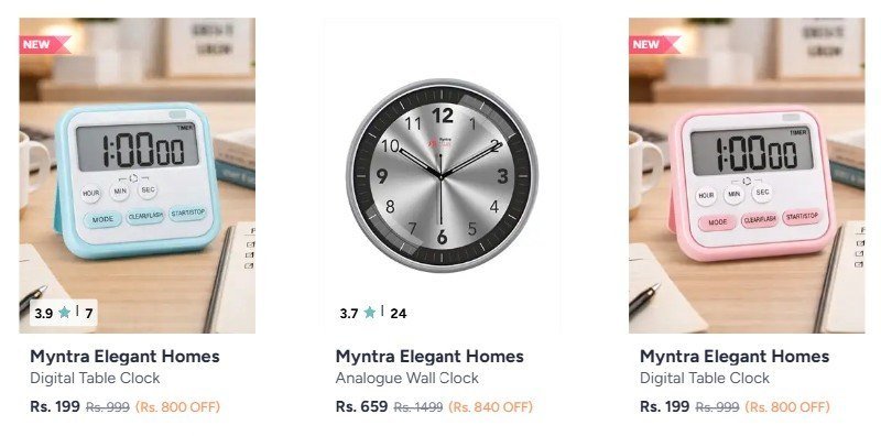 Myntra Clocks Starting At 199 - Additional Co