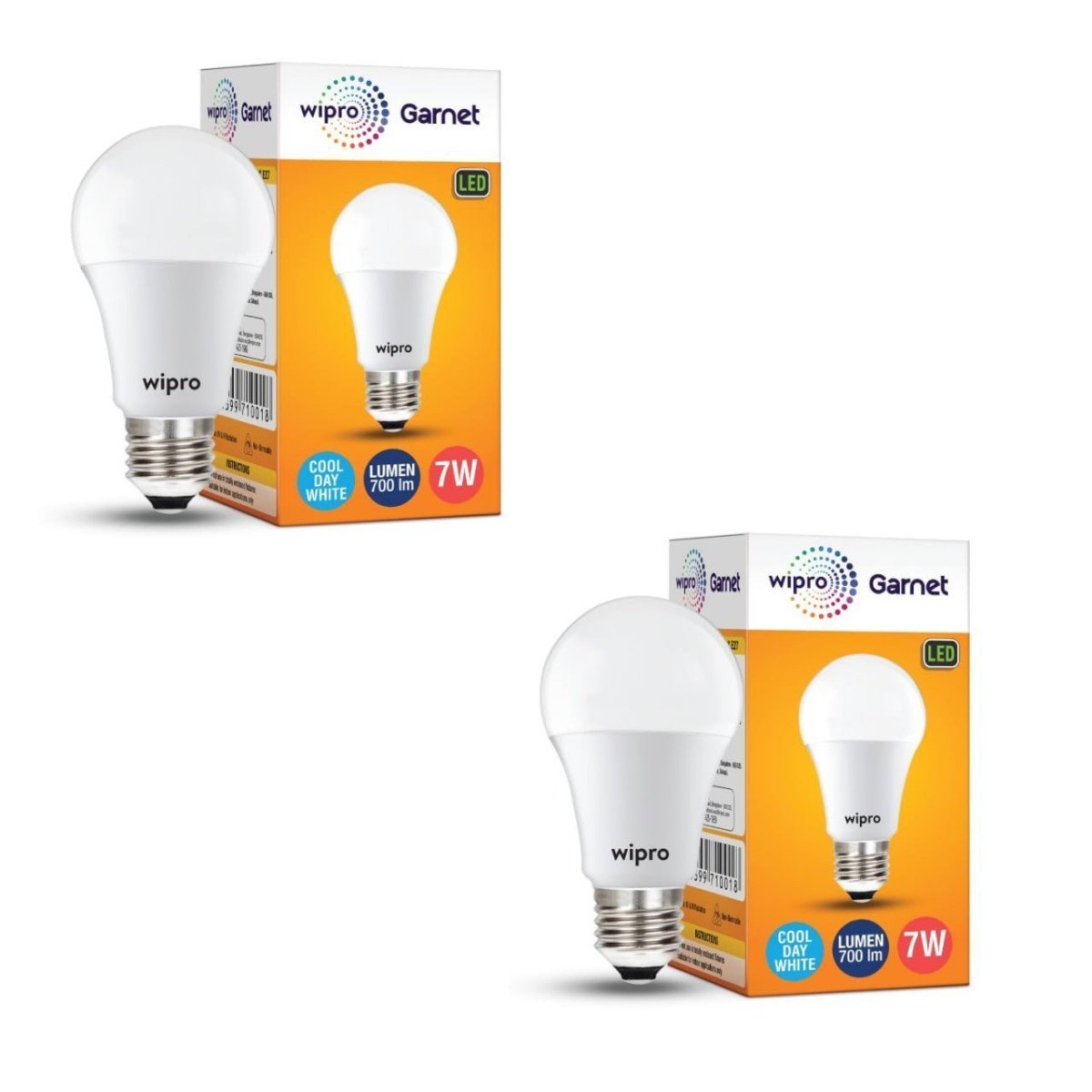 Wipro Garnet 7w Led Bulb For Home Office Pack Of 2 134