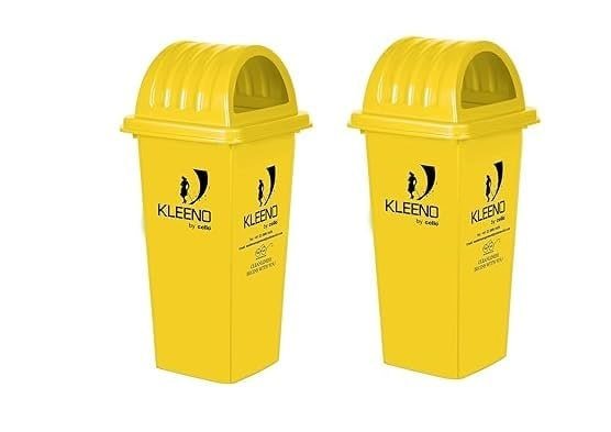 Cello Kleeno Dome Lid Plastic Garbage Dustbin Bucket 80 Ltr Yellow Yellow P