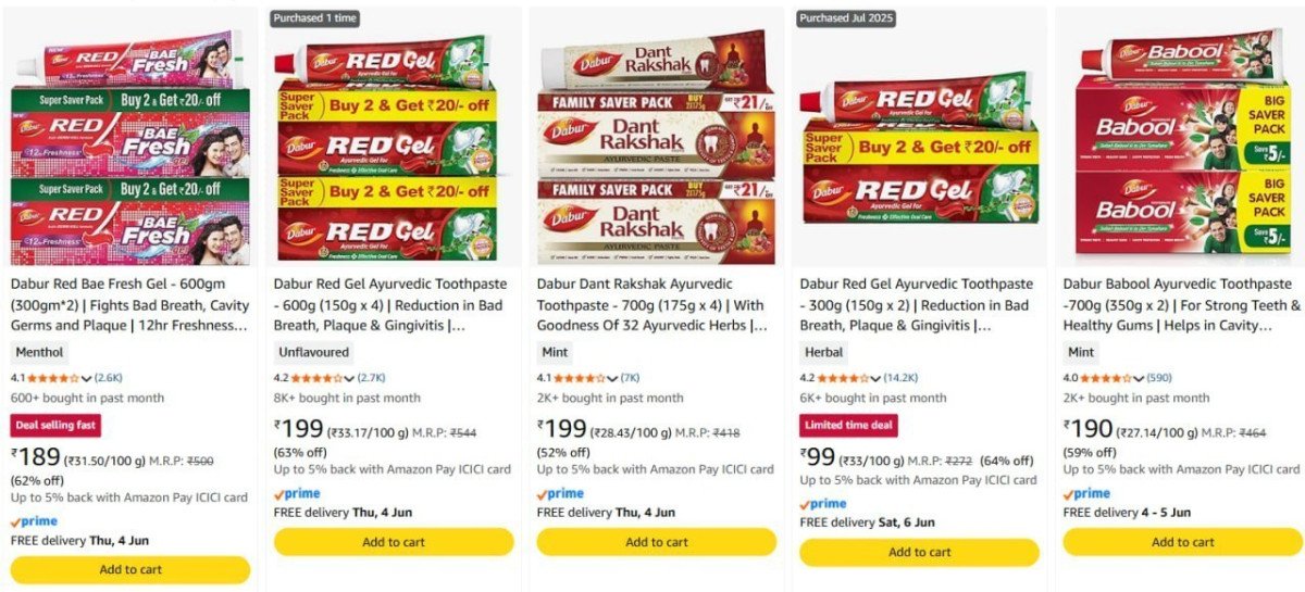 73 On Dabur Toothpaste Buy Max Qty