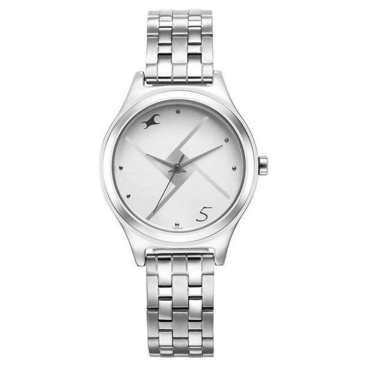 Fastrack Stunners Quartz Analog Silver Dial Silver Metal Strap Watch For Gi