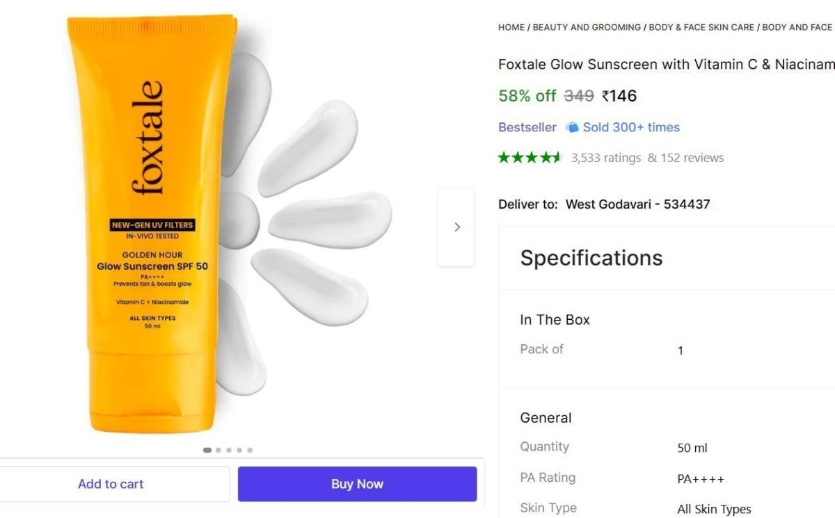 Foxtale Glow Sunscreen (50 Ml) 146