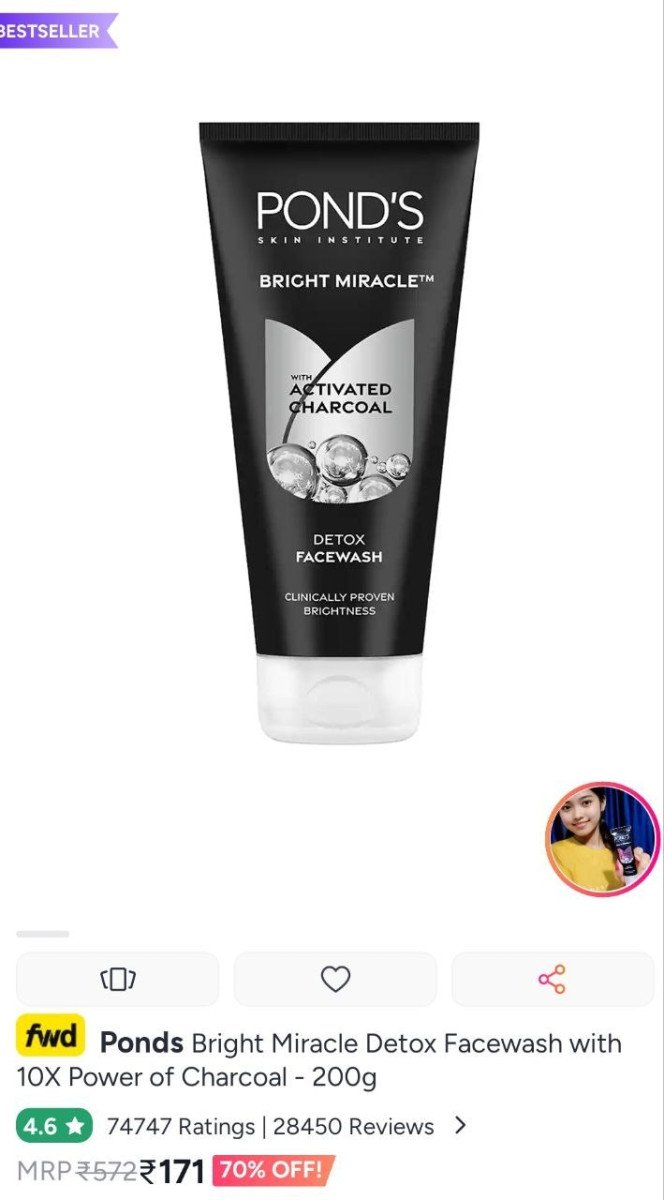 Myntra Beauty Loot Deals Up To 70 Skincare Deals 70 Ponds Bright Miracle Detox Facewash (200g) 65 Ponds Bright Beauty Facewash With Niacinamide (
