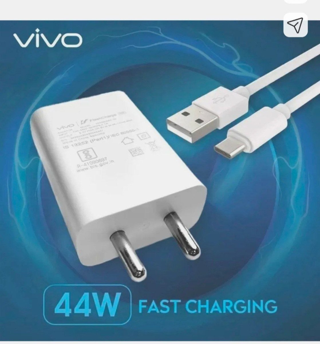 442vivo 44 W Supervooc 4 A Wall Charger