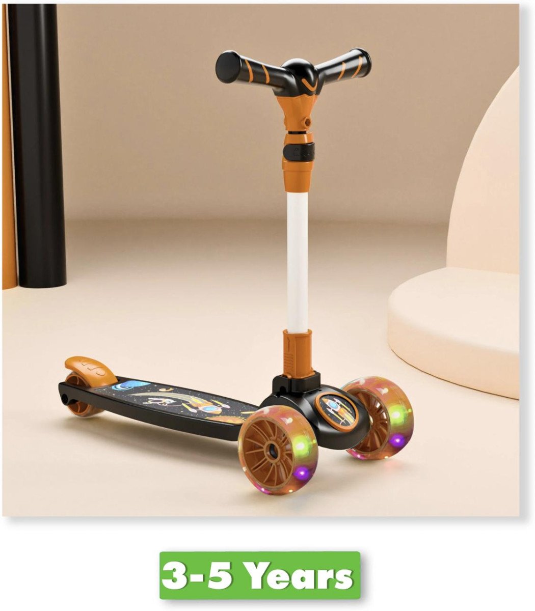 Miss Chief Spartan Rocket - 3 Wheel Kick Scooter Foldable With Led Wheels A